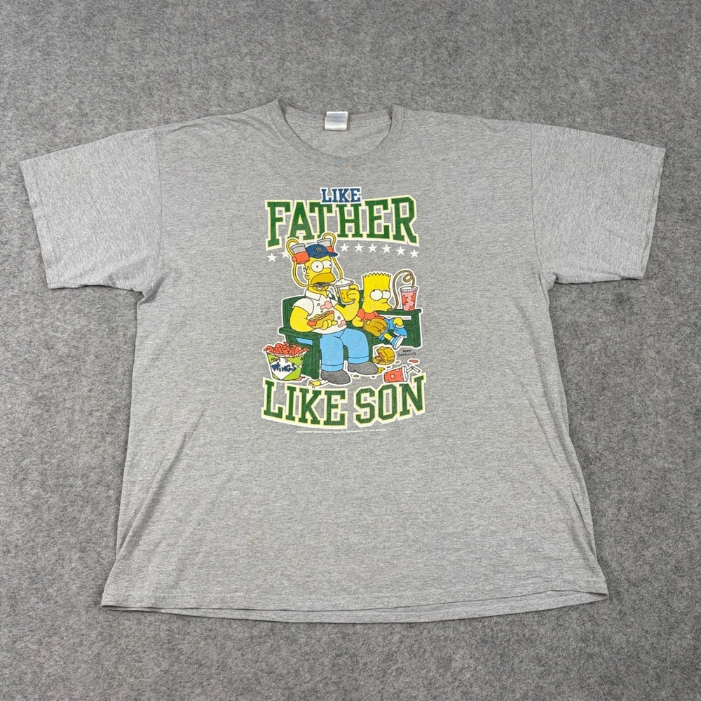Y2K The Simpsons T Shirt Mens XL Grey Graphic Humor Funny TV Fox 2008 Cartoon
